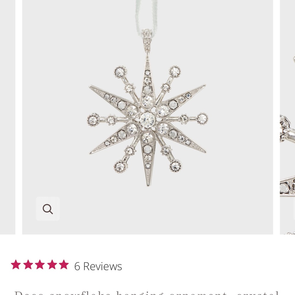Elegant Silver Snowflake Ornament by Joanna Buchanan